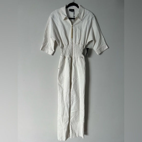 NWT Retrofete Ellis Denim Jumpsuit on Optic White - Picture 11 of 15